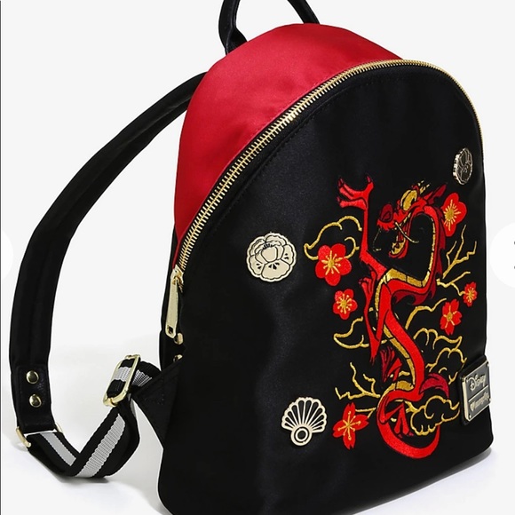 🐉 RARE Loungefly Disney Mulan Mushu Satin Mini Backpack 🐉 - Picture 2 of 6